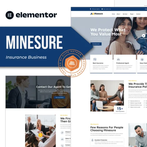 Minesure Insurance Business Elementor Template Kit